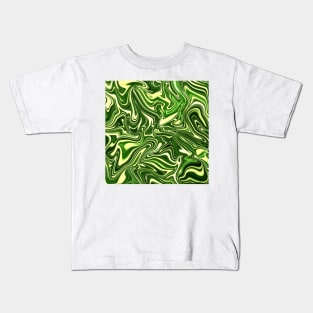 Emerald Green Marble Pattern Kids T-Shirt